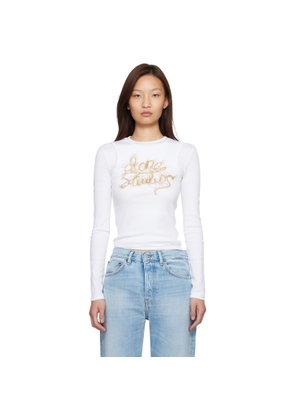 Acne Studios White Layered Logo T-shirt