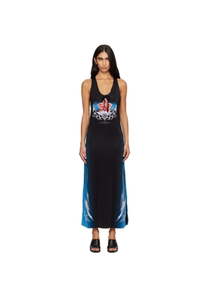 Casablanca Black Blades Slinky Jersey Midi Dress