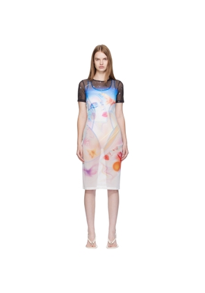 Casablanca Multicolor Printed Mesh Midi Dress