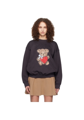 GANNI Gray Bear Sweatshirt