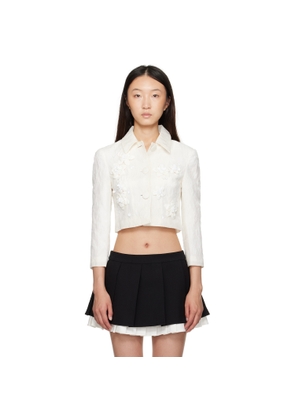 SHUSHU/TONG White Pointed Collar Short Jacket