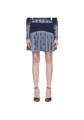 Conner Ives Blue Flared Miniskirt