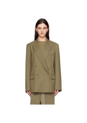 The Frankie Shop Khaki Newark Double Breasted Blazer