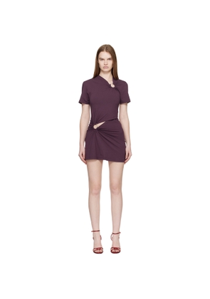 Rabanne Burgundy Piercing Mini Dress