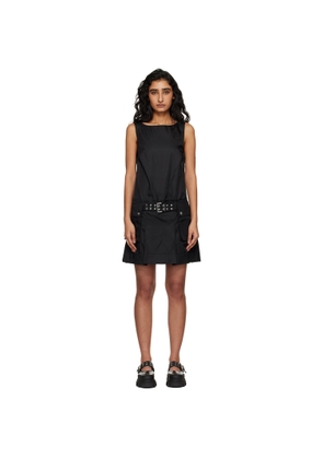 GANNI Black Duchesse Nylon Minidress