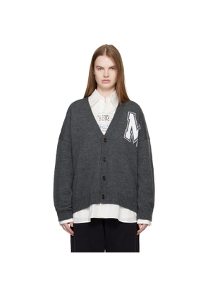 MM6 Maison Margiela Gray Two-In-One Knit Cardigan