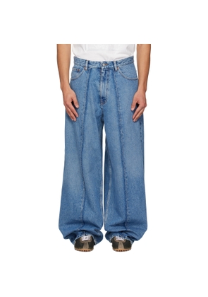 MM6 Maison Margiela Blue Wide-Leg Jeans