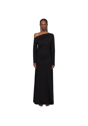 Róhe Black Twisted Jersey Maxi Dress