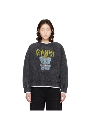 GANNI Gray Vintage Wash Sweatshirt