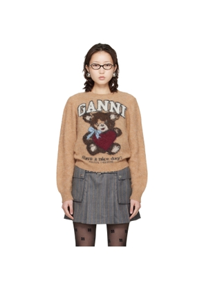 GANNI Beige Brushed Alpaca Sweater