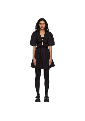 GANNI Black Cotton Minidress