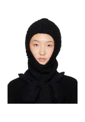 SHUSHU/TONG SSENSE Exclusive Black Bowknot Knit Hood