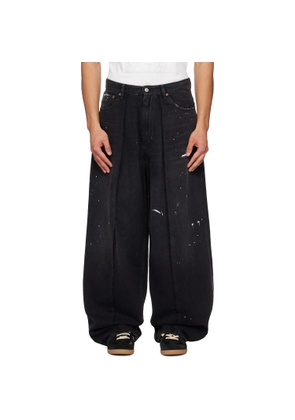 MM6 Maison Margiela Black Wide-Leg Jeans
