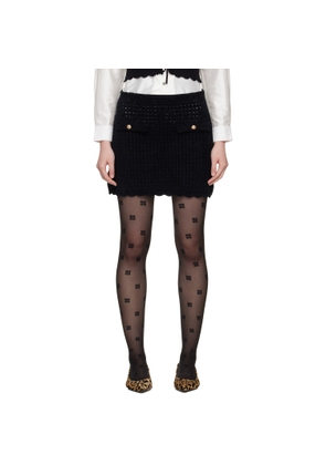 GANNI Black Crochet Miniskirt