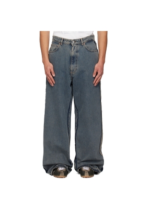 MM6 Maison Margiela Blue Wide-Leg Jeans