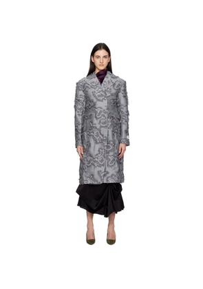 GANNI Gray Fil Coupé Suiting Coat