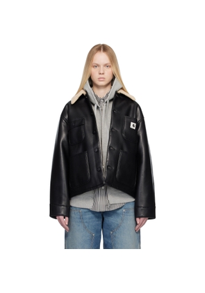 Carhartt Work In Progress Black Shepton OG Michigan Faux-Leather Jacket
