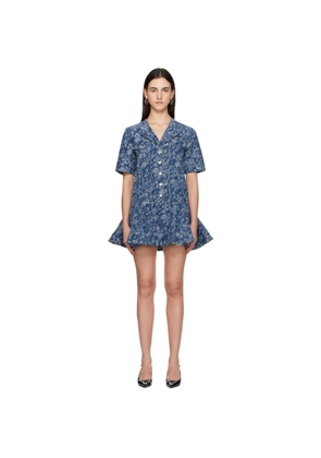 GANNI Blue Tapestry Minidress