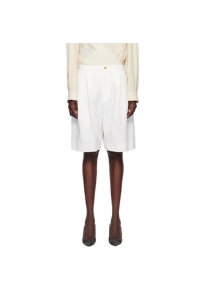 Black Comme des Garçons White Polyester Twill Shorts