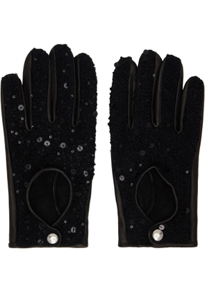 Ernest W. Baker Black Sequin Driving Gloves