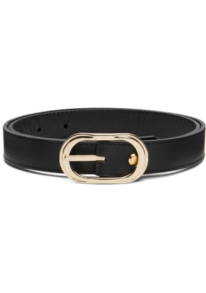 Ernest W. Baker Black Gold Buckle Belt