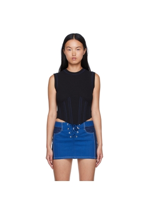 Dion Lee Black Cotton Tank Top