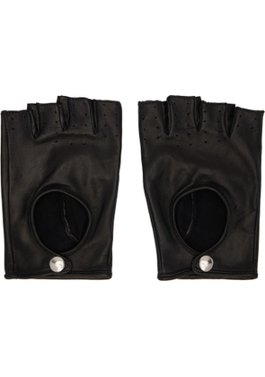 Ernest W. Baker Black Open Finger Driving Gloves