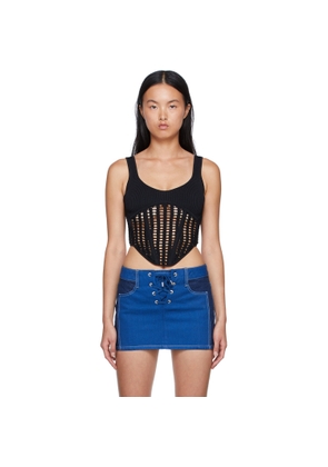 Dion Lee Black Recycled Viscose Tank Top