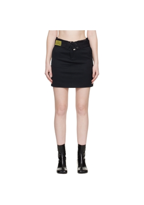 MM6 Maison Margiela Black Wool Miniskirt