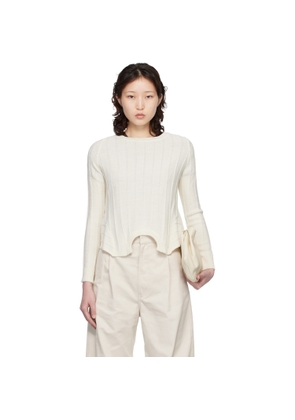 MM6 Maison Margiela Off-White Upside Down Sweater