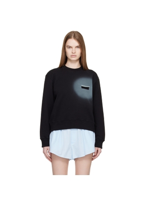 MM6 Maison Margiela Black Unbrushed Cotton Sweatshirt