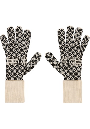 MM6 Maison Margiela Beige & Black Cotton Gloves