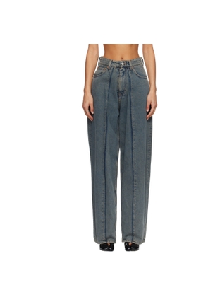 MM6 Maison Margiela Gray Wide-Leg Jeans