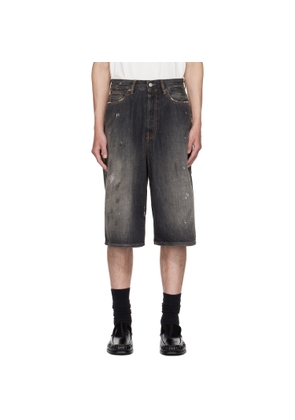 Acne Studios Black Faded Denim Shorts