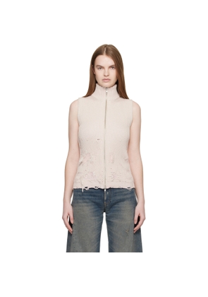 MM6 Maison Margiela Pink Amended Optical Ribs Vest