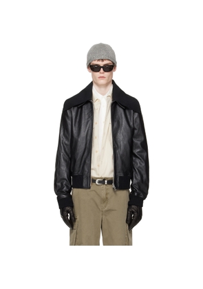 OUR LEGACY Black Pharos Leather Bomber Jacket
