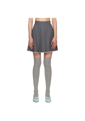 SHUSHU/TONG SSENSE Exclusive Gray Pleated Raw Hem Miniskirt