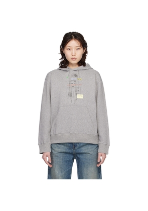 MM6 Maison Margiela Gray Unbrushed Cotton Hoodie