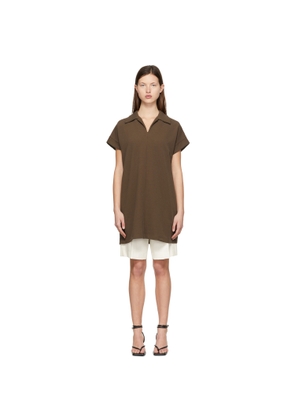 System Brown Polyester Mini Dress