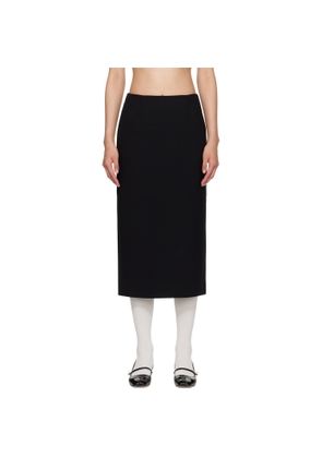 SHUSHU/TONG Black Straight Fitted Midi Skirt