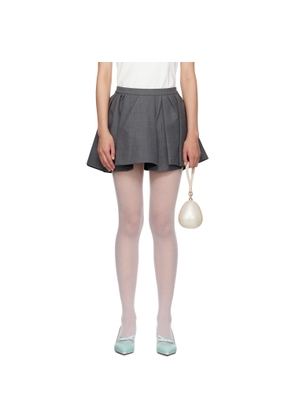 SHUSHU/TONG Gray Irregular Pleated Miniskirt