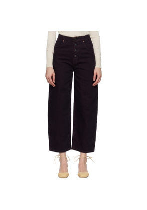 MM6 Maison Margiela Burgundy Barrel-Leg Jeans