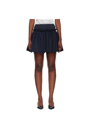 SHUSHU/TONG Blue Floral Waist Miniskirt Set