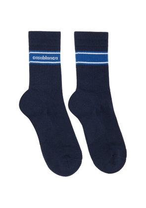 Casablanca Navy Sporty Stripe Socks