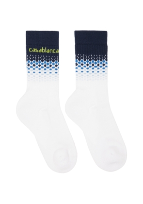Casablanca White & Blue Halftone Gradient Socks