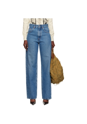 MM6 Maison Margiela Blue Wide-Leg Jeans