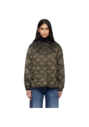 Max Mara Khaki Soft Quilted Down Jacket
