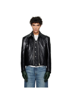 OUR LEGACY Black Mini Leather Jacket