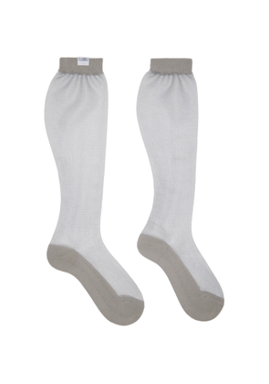 MM6 Maison Margiela Gray Sheer Knee-High Socks
