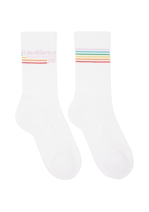 Casablanca White Beyond Destiny Stripe Socks